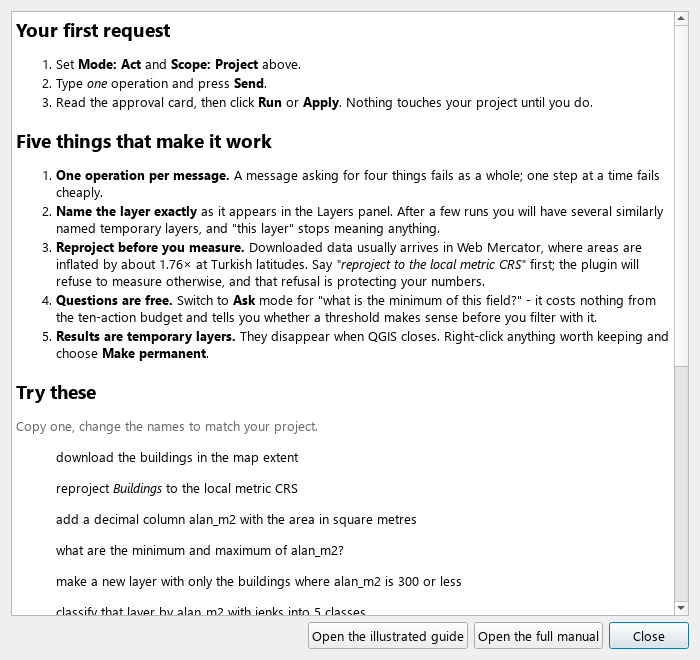 The in-application Agent Workspace quick start dialog.